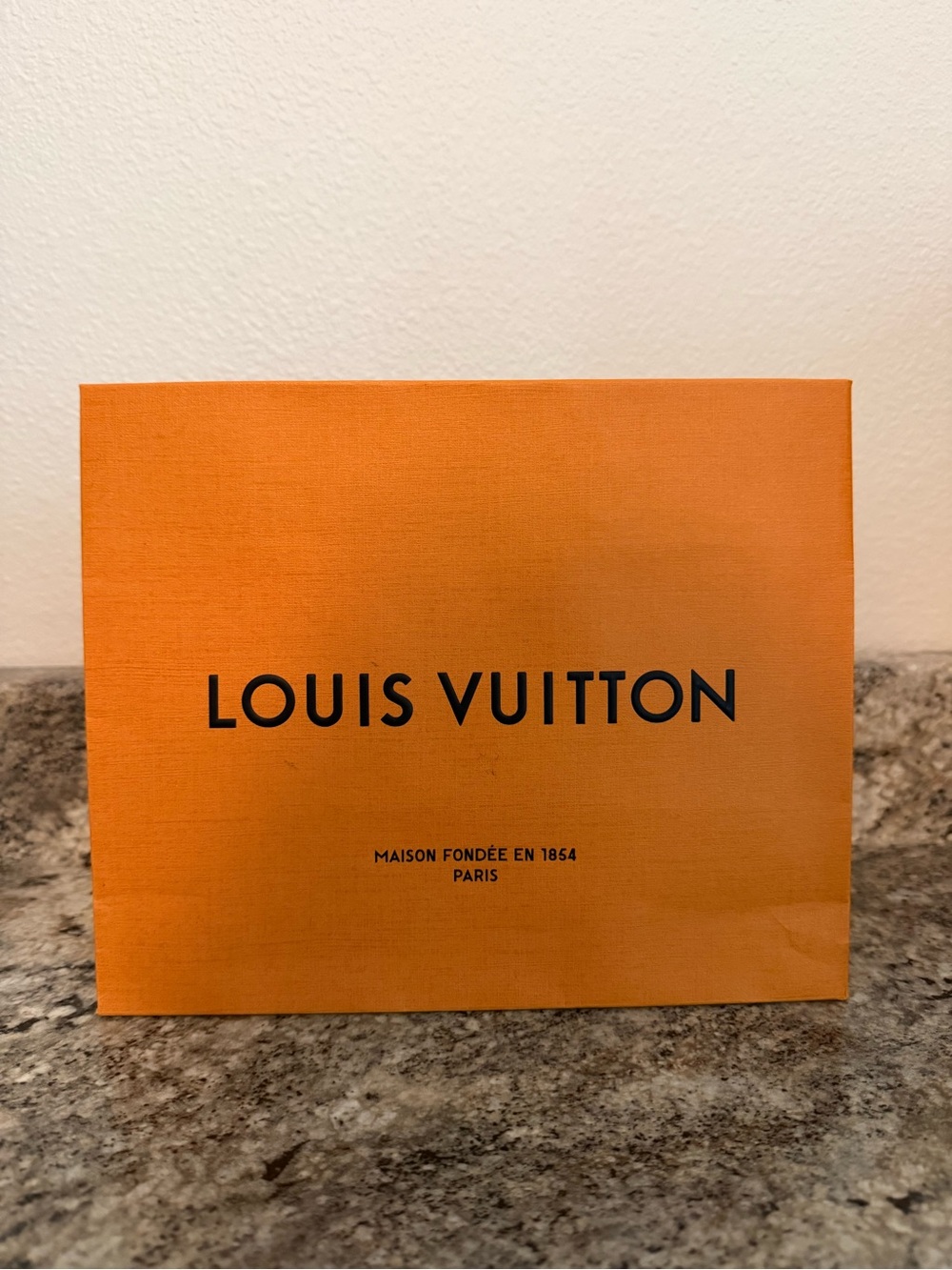 Louis Vuitton Orange Shopping Bag with Black Logo